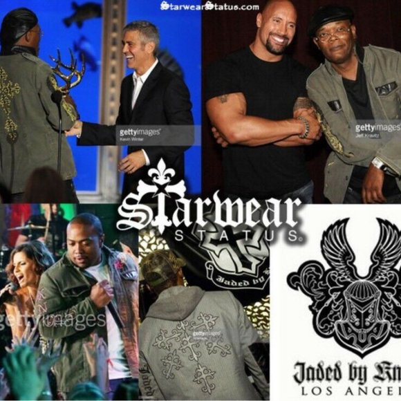 "JADED BY KNIGHT” Army Green Moto Blazer/Black Real LeatherAccents&Crystals M - Picture 4 of 8